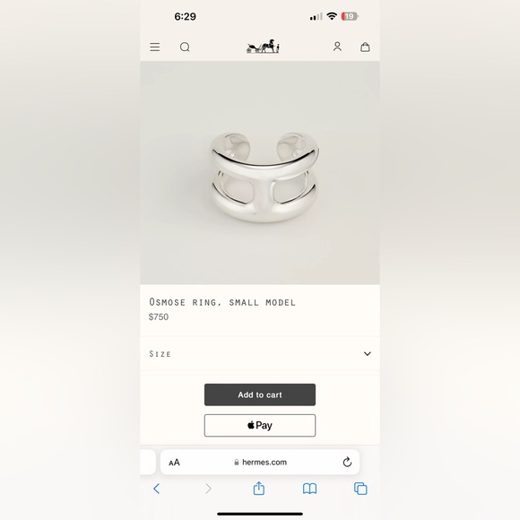 Hermes Osmose Silver Ring - Picture 6 of 6